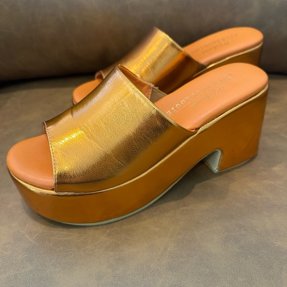 Anthropologie Matisse Terry Platform Sandals in Metallic Orange women’s size 7 - Picture 4 of 8